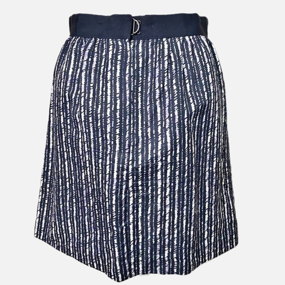 Loft Linen Blend Lightweight Lavender, Navy and White Mini Skirt - Picture 2 of 9
